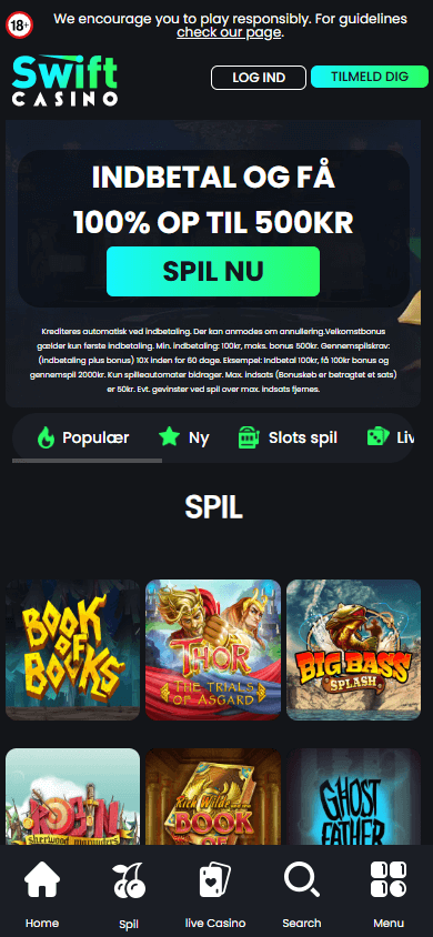 vinci Swift Casino bonus deposito abbinato pubblicità