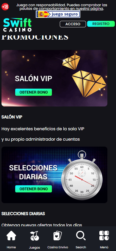 più grande giri bonus da Swift Casino