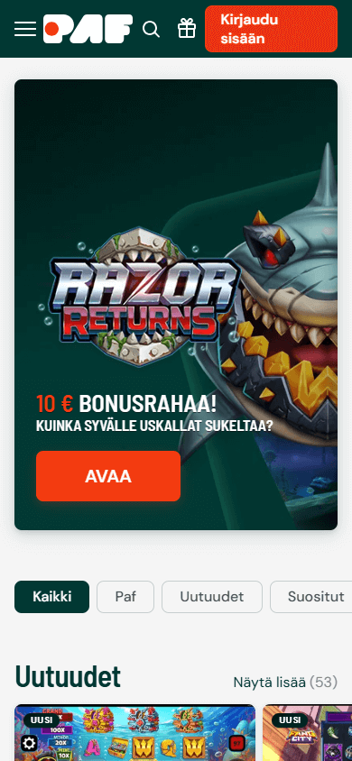 Galería de juegos de Paf Casino