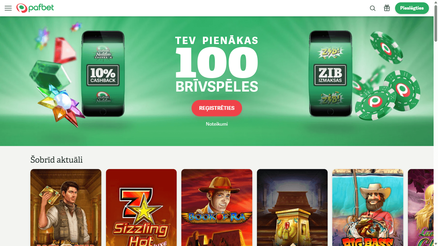 Pafbet_Casino_homepage_desktop