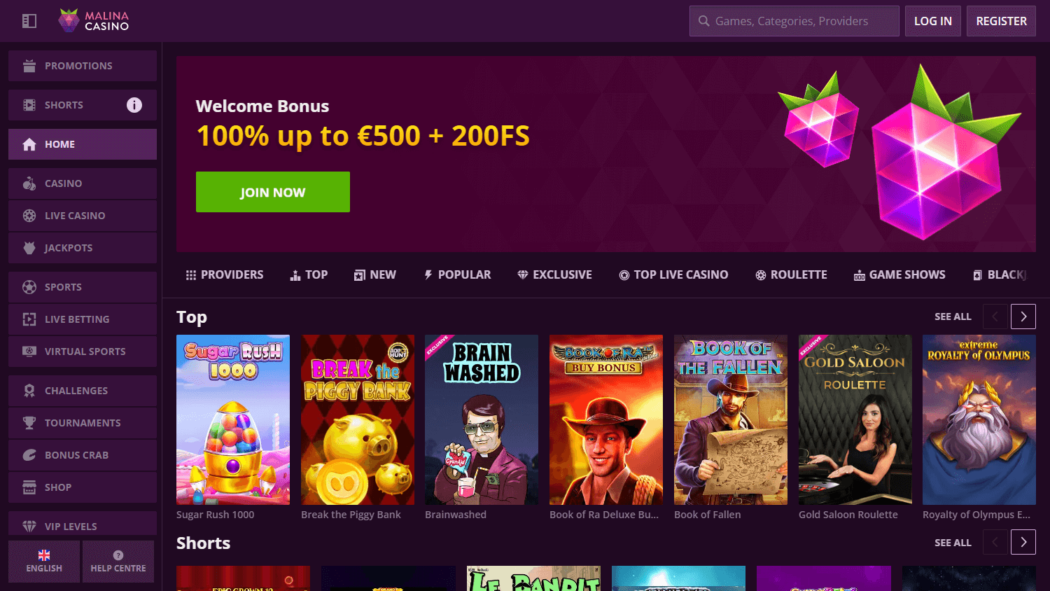 malina_casino_homepage_desktop