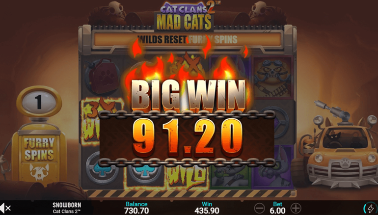 Cat Clans 2 Mad Cats big win