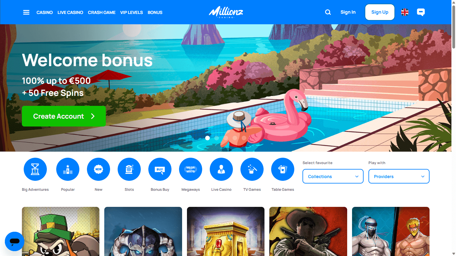 millionz_casino_homepage_desktop