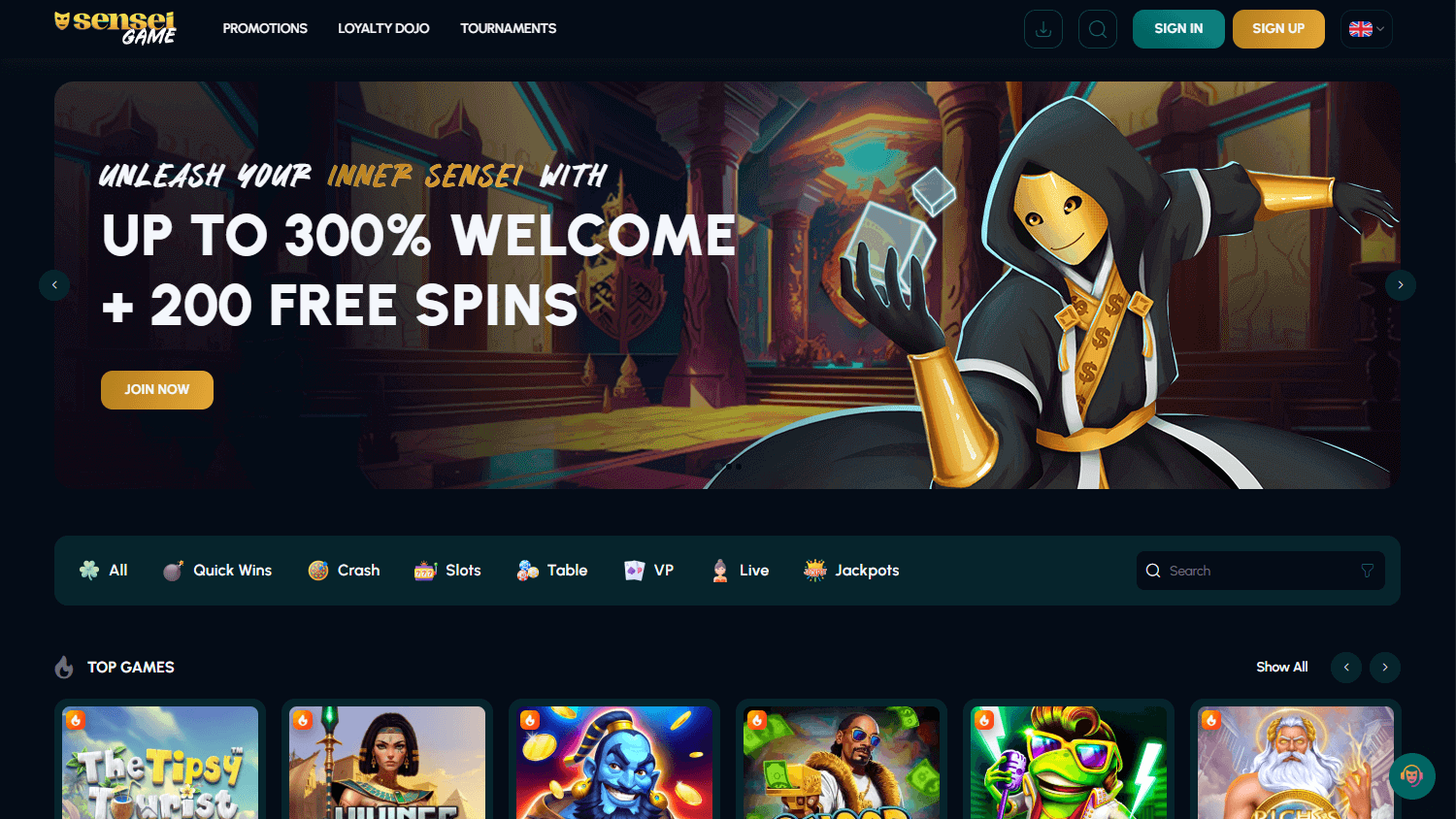 sensei_game_casino_homepage_desktop
