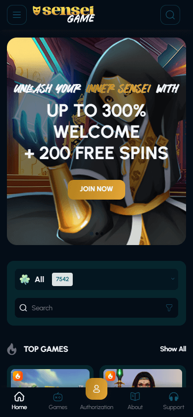 sensei_game_casino_homepage_mobile