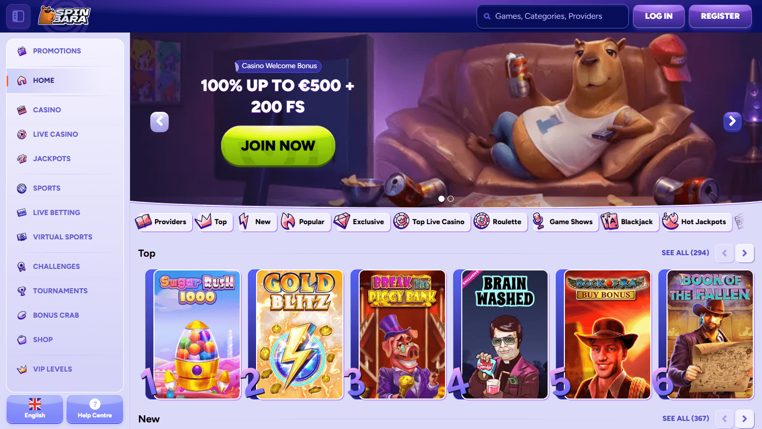 spinbara_casino_homepage_desktop