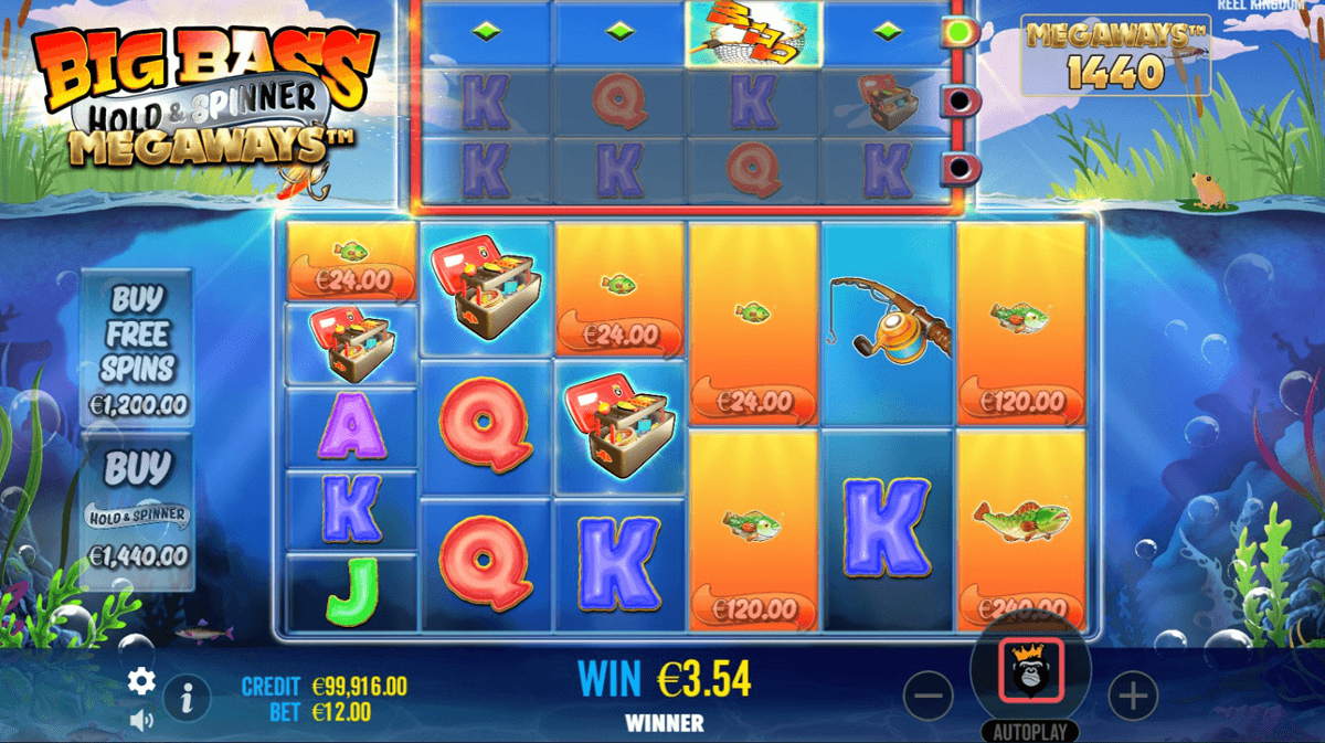 Big Bass Hold and Spinner Megaways win