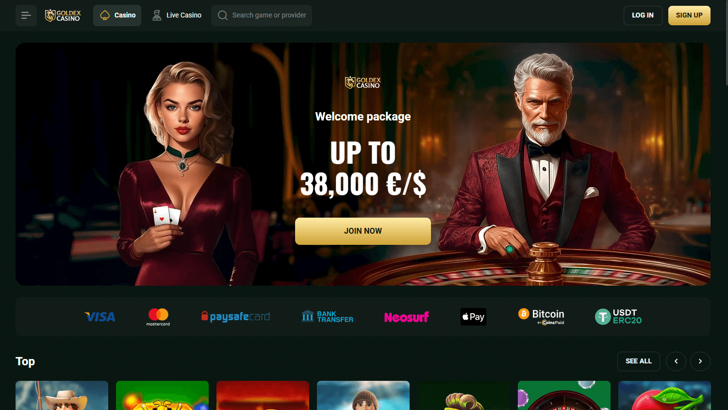 goldex_casino_homepage_desktop