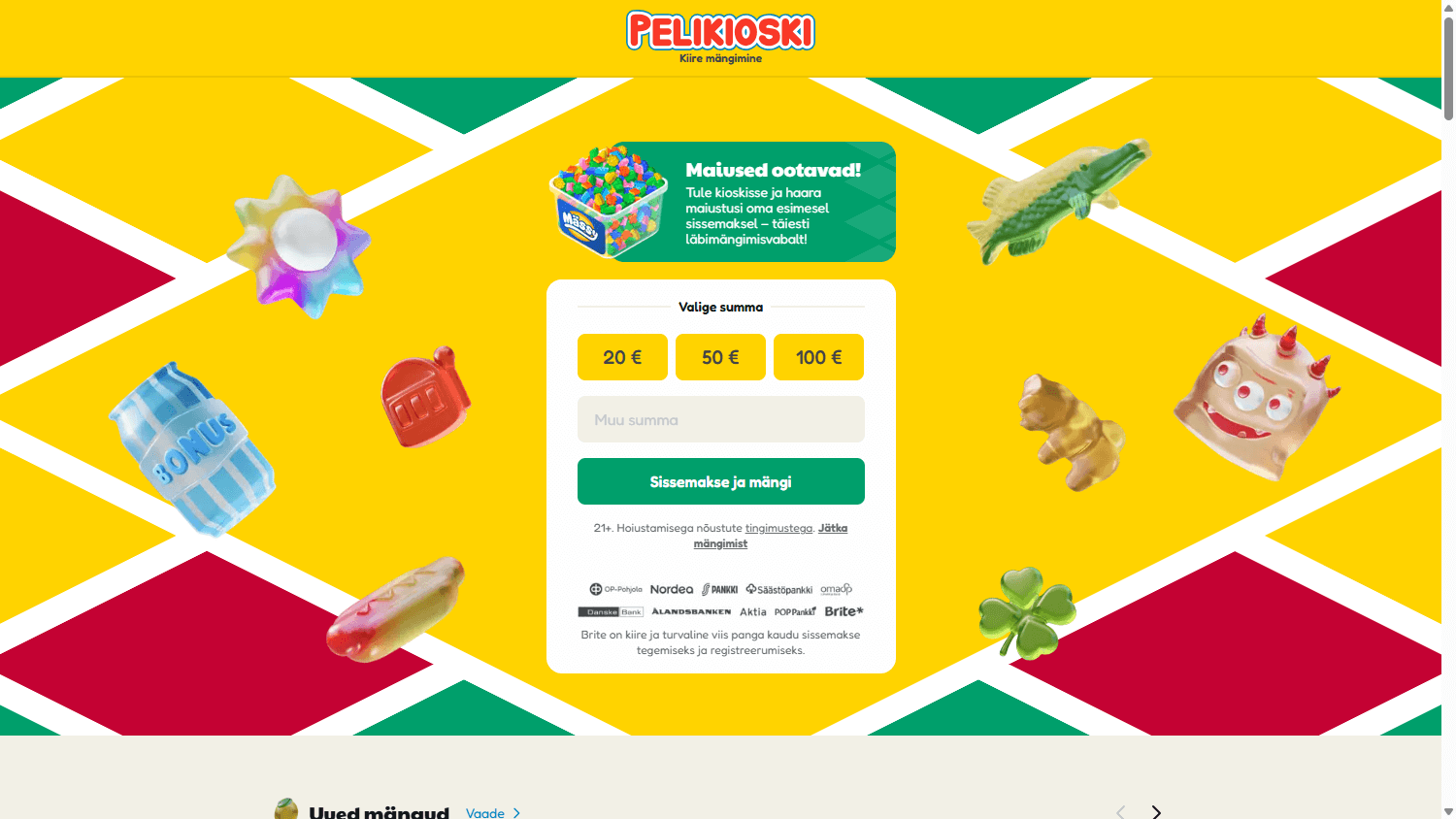 pelikioski_casino_homepage_desktop