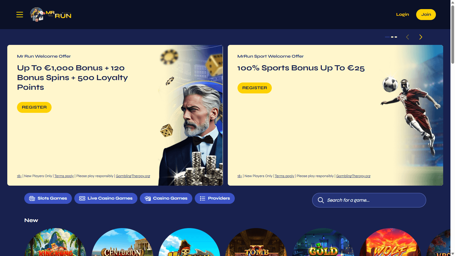 mrrun_casino_homepage_desktop