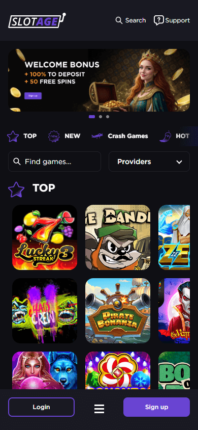 slotage_casino_homepage_mobile