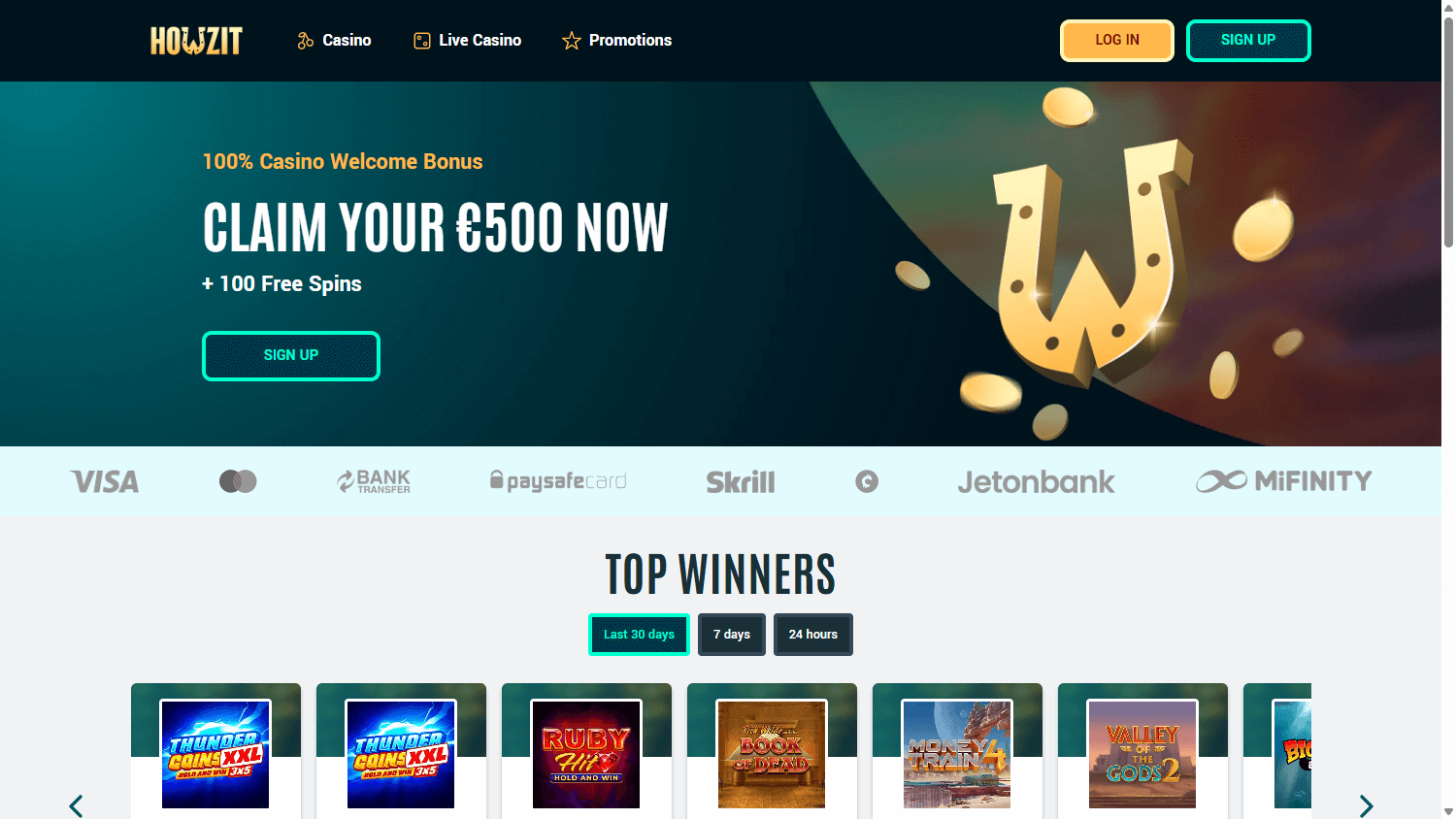 howzit_casino_homepage_desktop