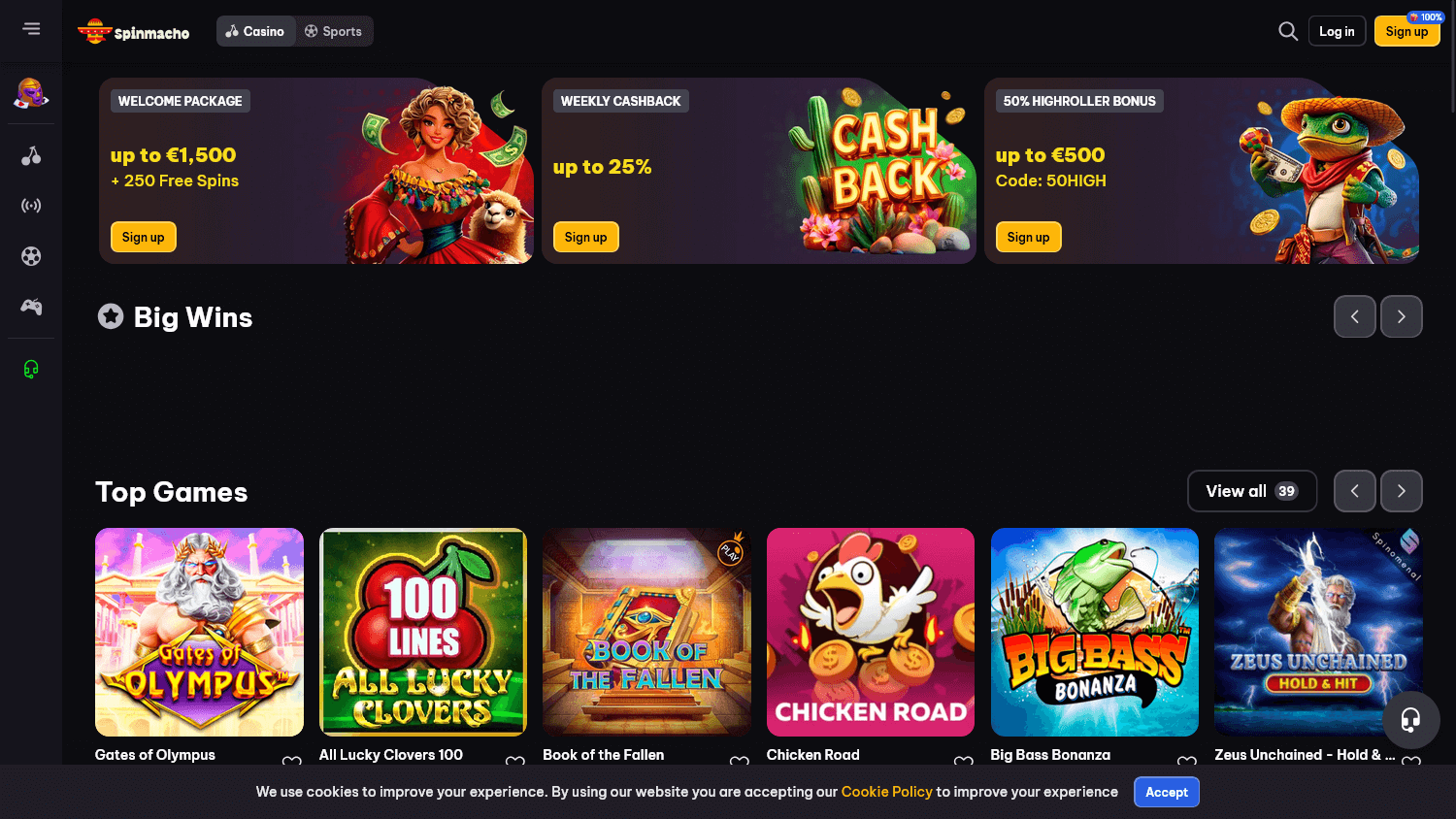 Spinmacho Casino Review für Spieler aus Deutschland