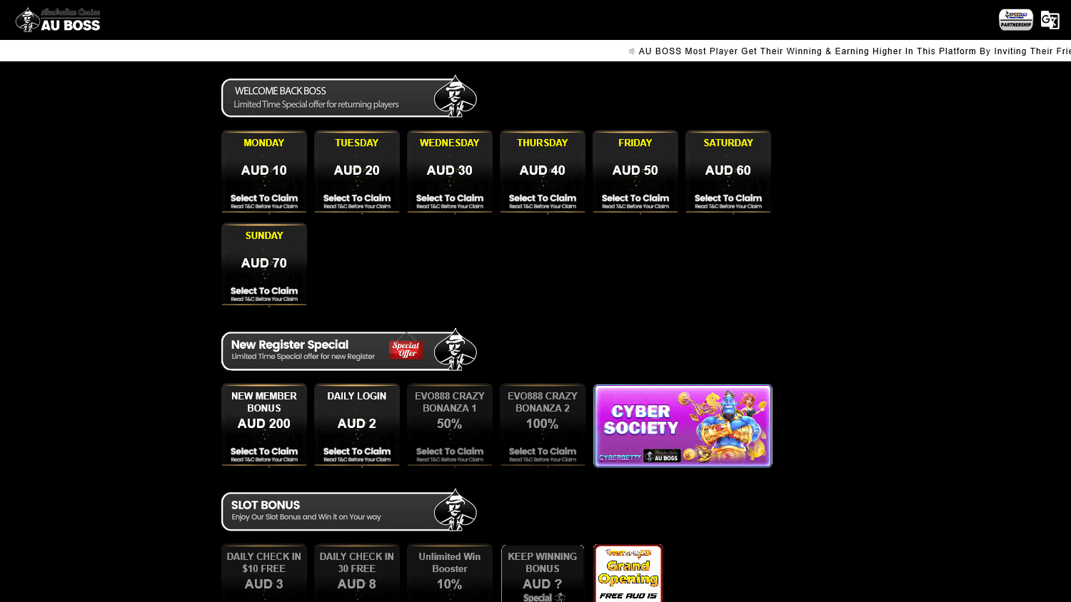 AU Boss Promotions and Offers