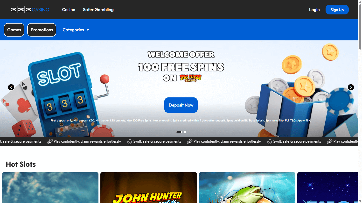 333_Casino_homepage_desktop