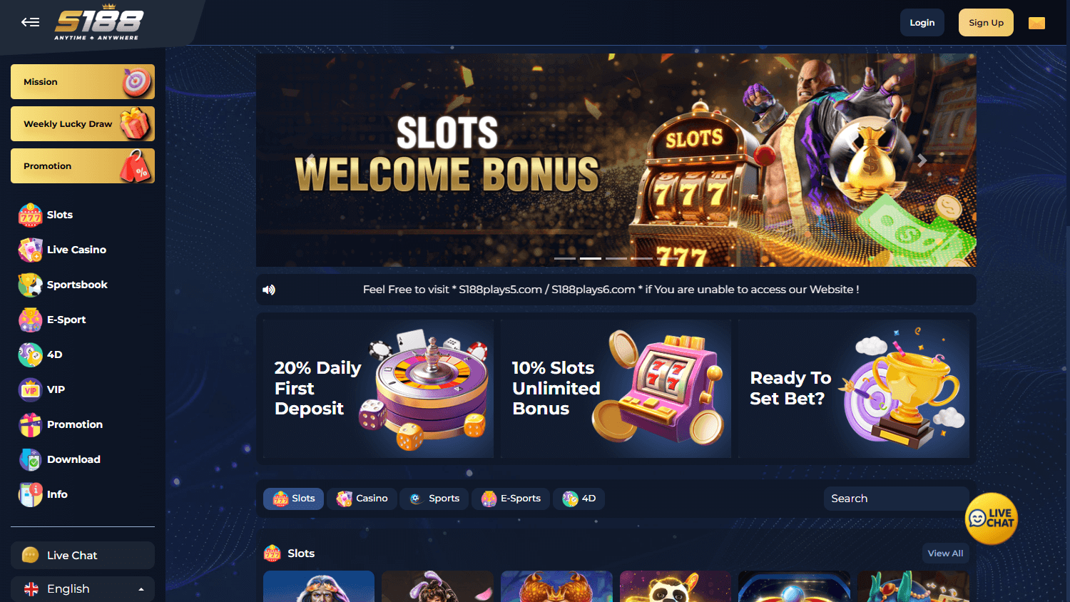 s188_Casino_homepage_desktop
