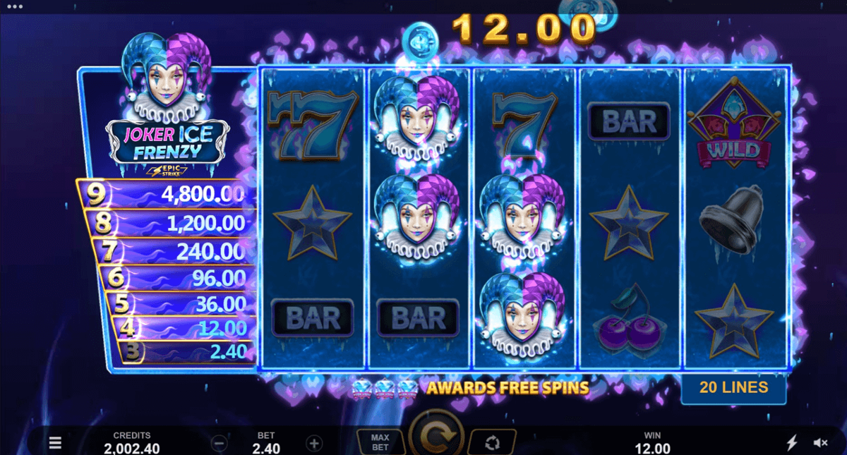 Joker Ice Frenzy Epic Strike win