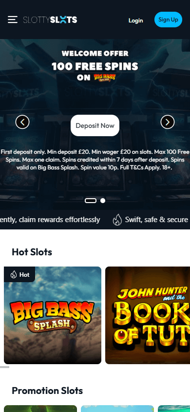 Slotty_Slots_Casino_homepage_mobile