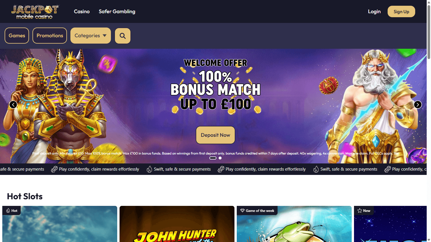 leading Jackpot Bob Casino sign-up bonus image in UK