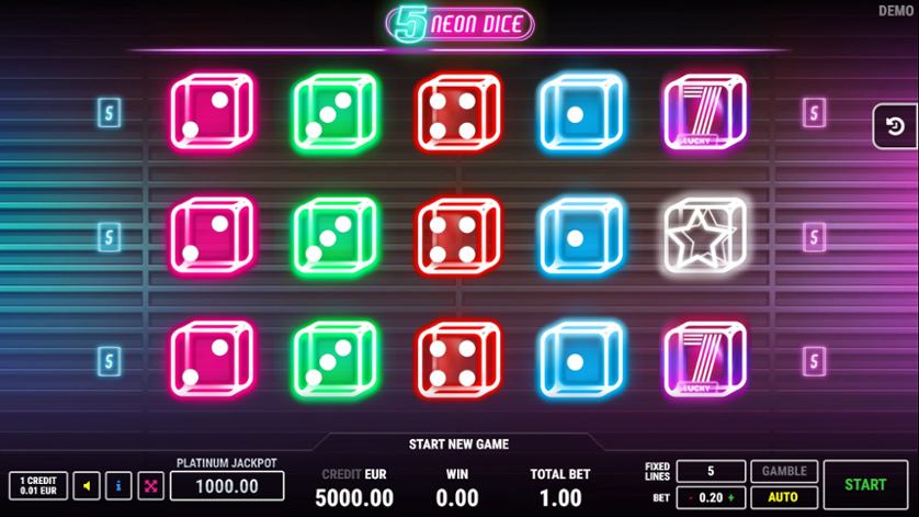 Play Fluo Dice 5 slot