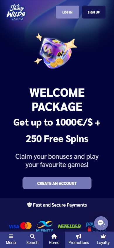 shinywilds_casino_homepage_mobile
