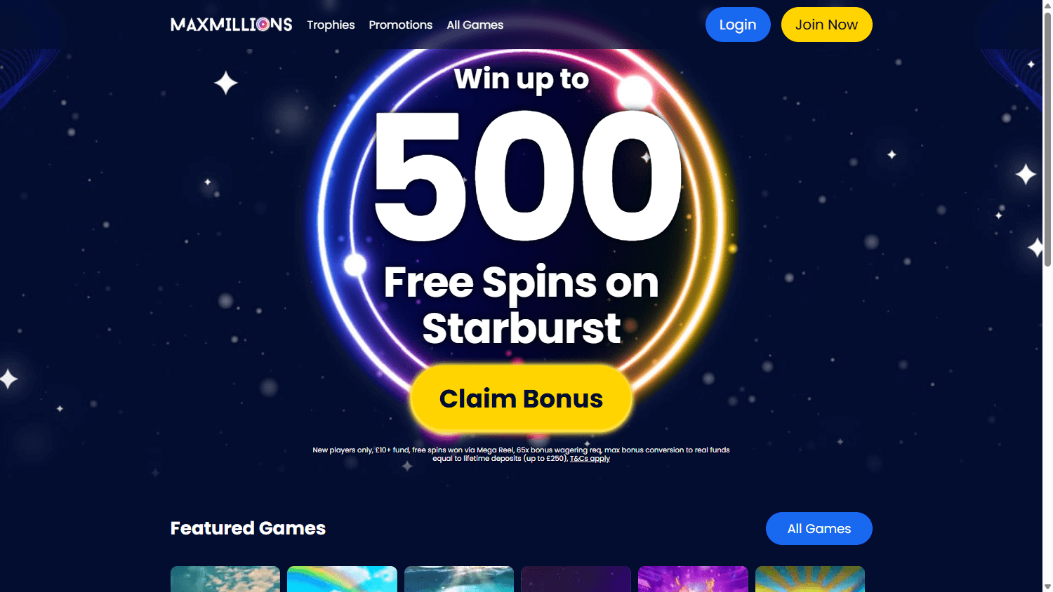 MaxMillions_Casino_homepage_desktop