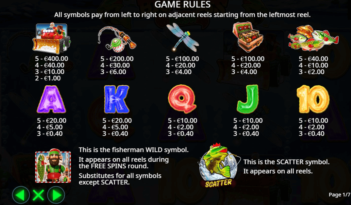 Big Bass Christmas Bash paytable