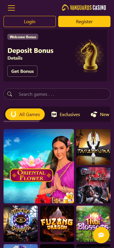 Vanguards_Casino_homepage_mobile