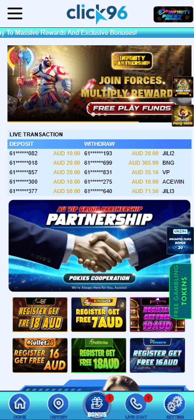 Click96_Casino_homepage_mobile