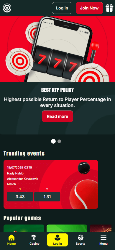 Optibet_Casino_homepage_mobile