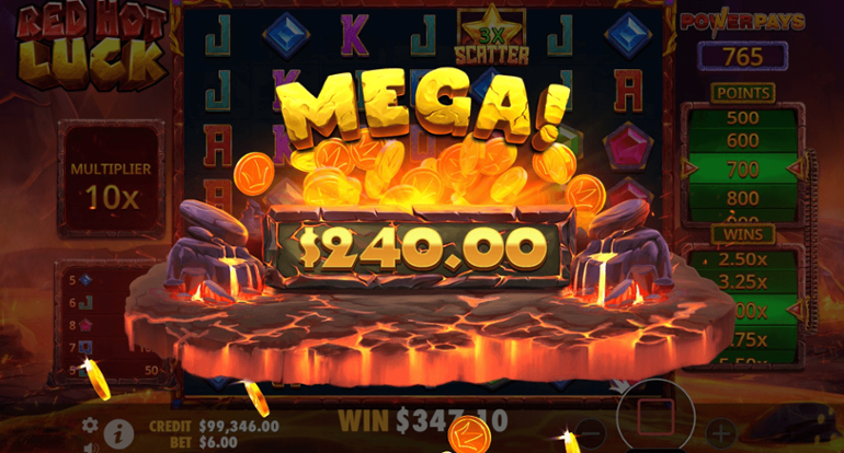 Red Hot Luck mega win