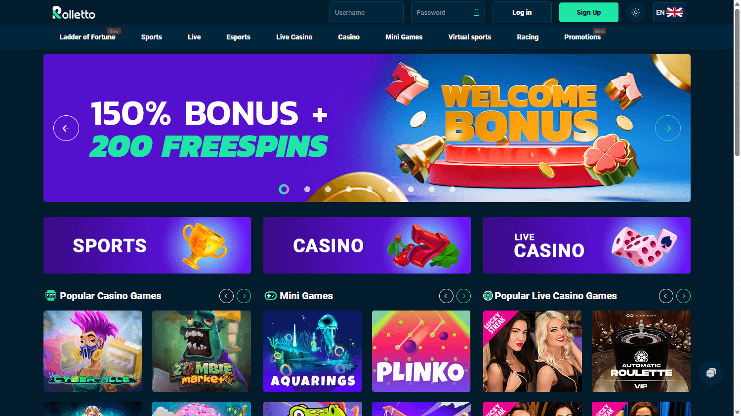 rolletto_casino_homepage_desktop