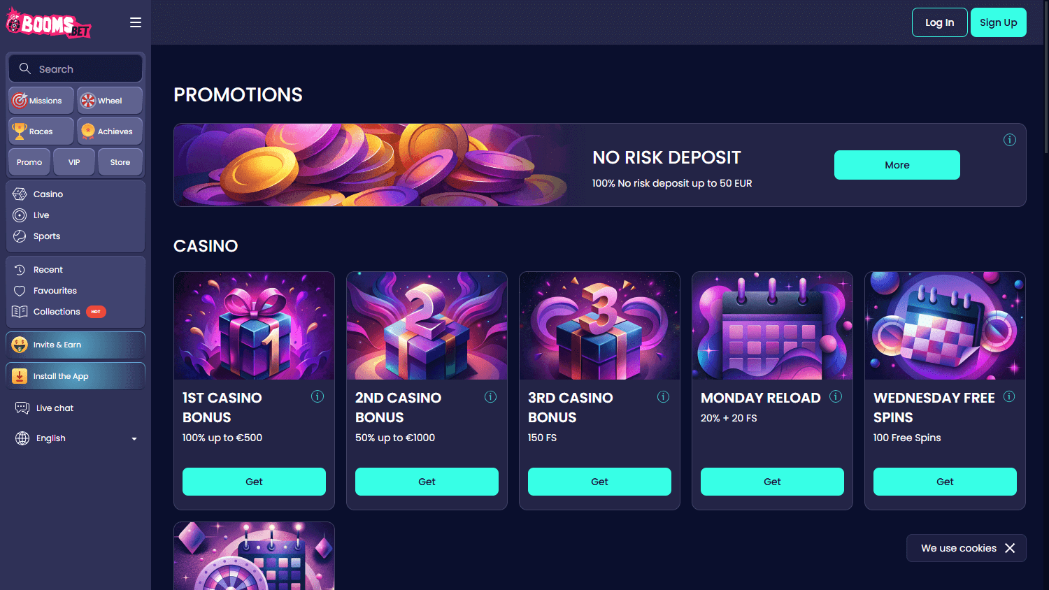 Boomsbet casino bonus