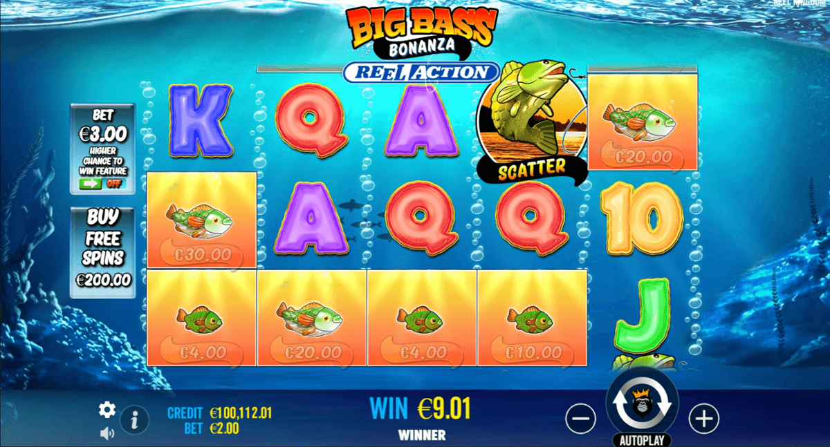 Big Bass Bonanza Reel Action win