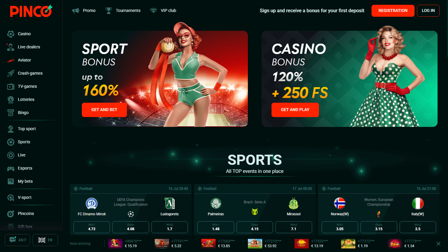 pinco_casino_homepage_desktop