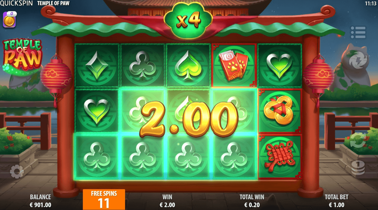 Temple of Paw free spins