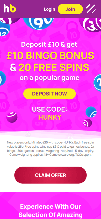 hunky_bingo_casino_homepage_mobile