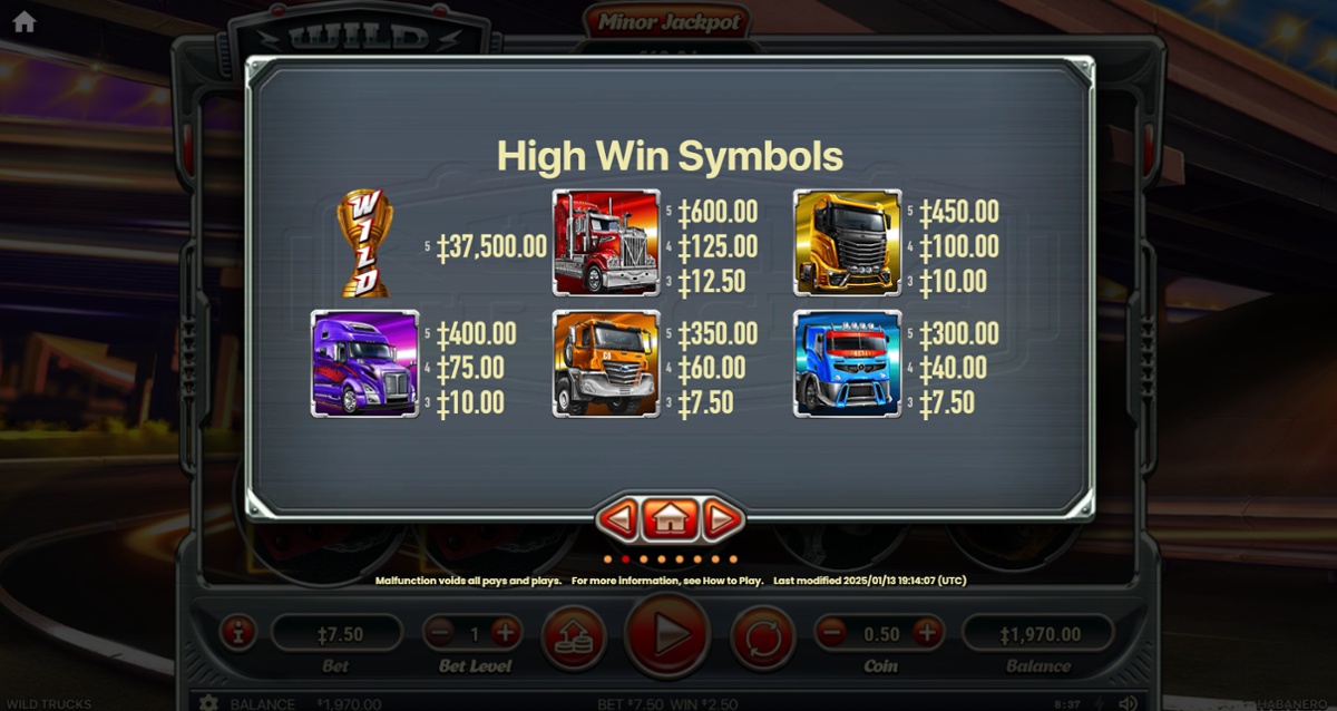 Wild Trucks - High Paying symbols