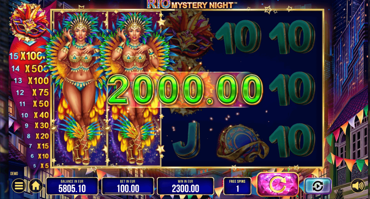 Rio Mystery Night free spins