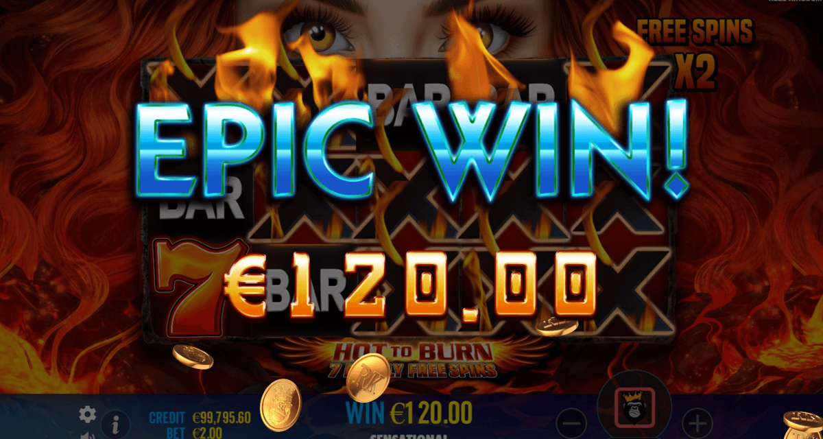 Hot to Burn 7 Deadly Free Spins epic win