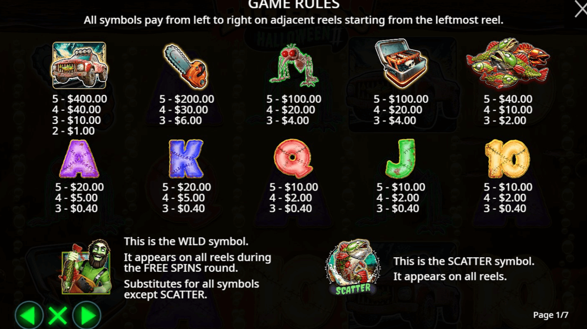 Big Bass Halloween 2 paytable