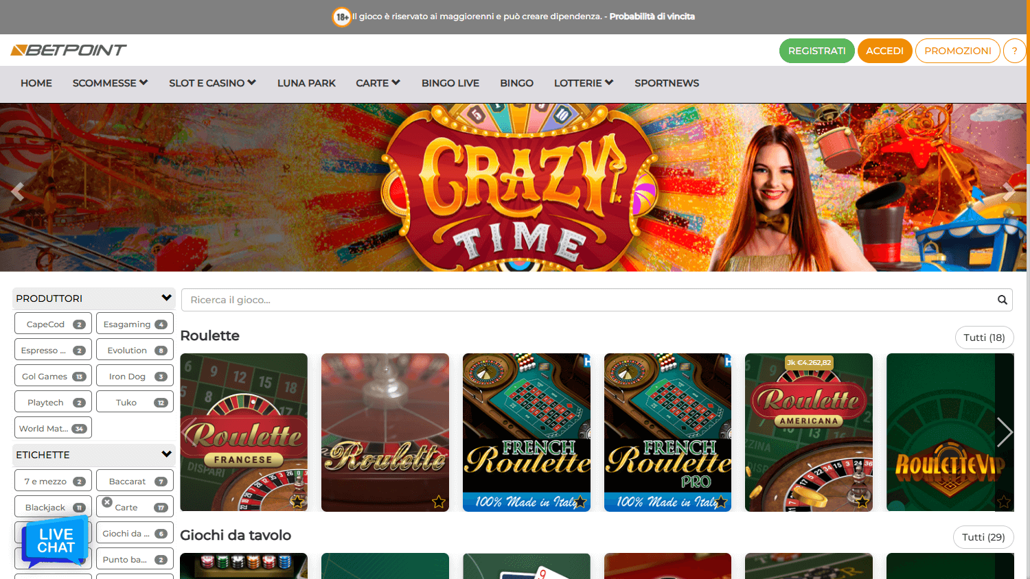 Betpoint Casino Game Gallery