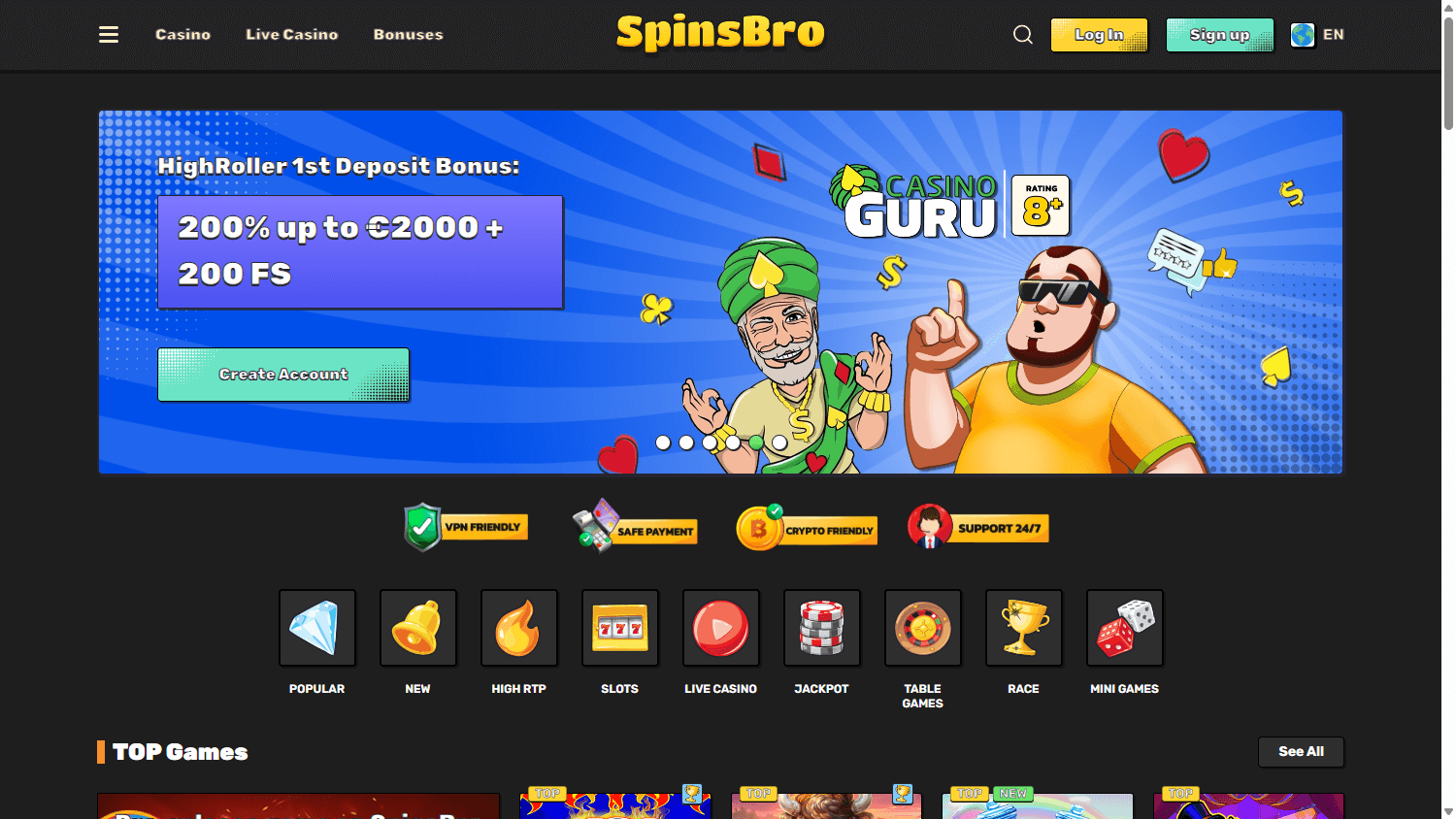 Spins Bro Casino: Review für Spieler aus Deutschland