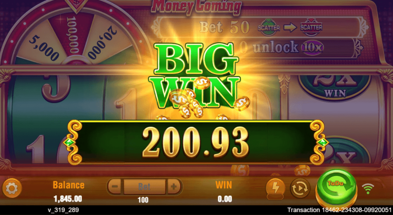 Money Coming big win