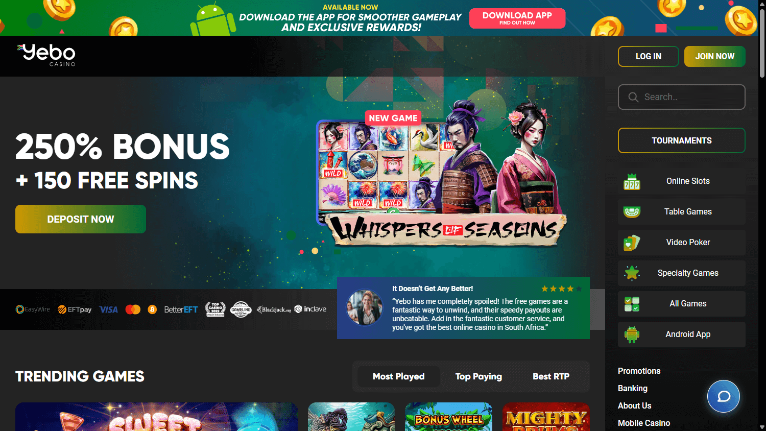 yebo_casino_homepage_desktop