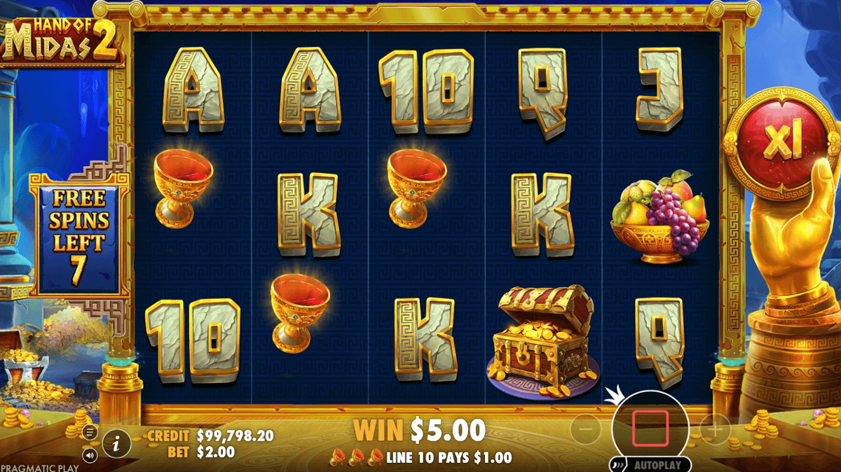 Hand of Midas 2 free spins