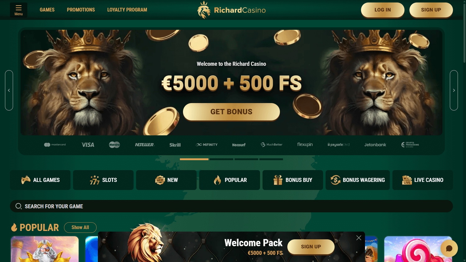 Richard Casino Homepage
