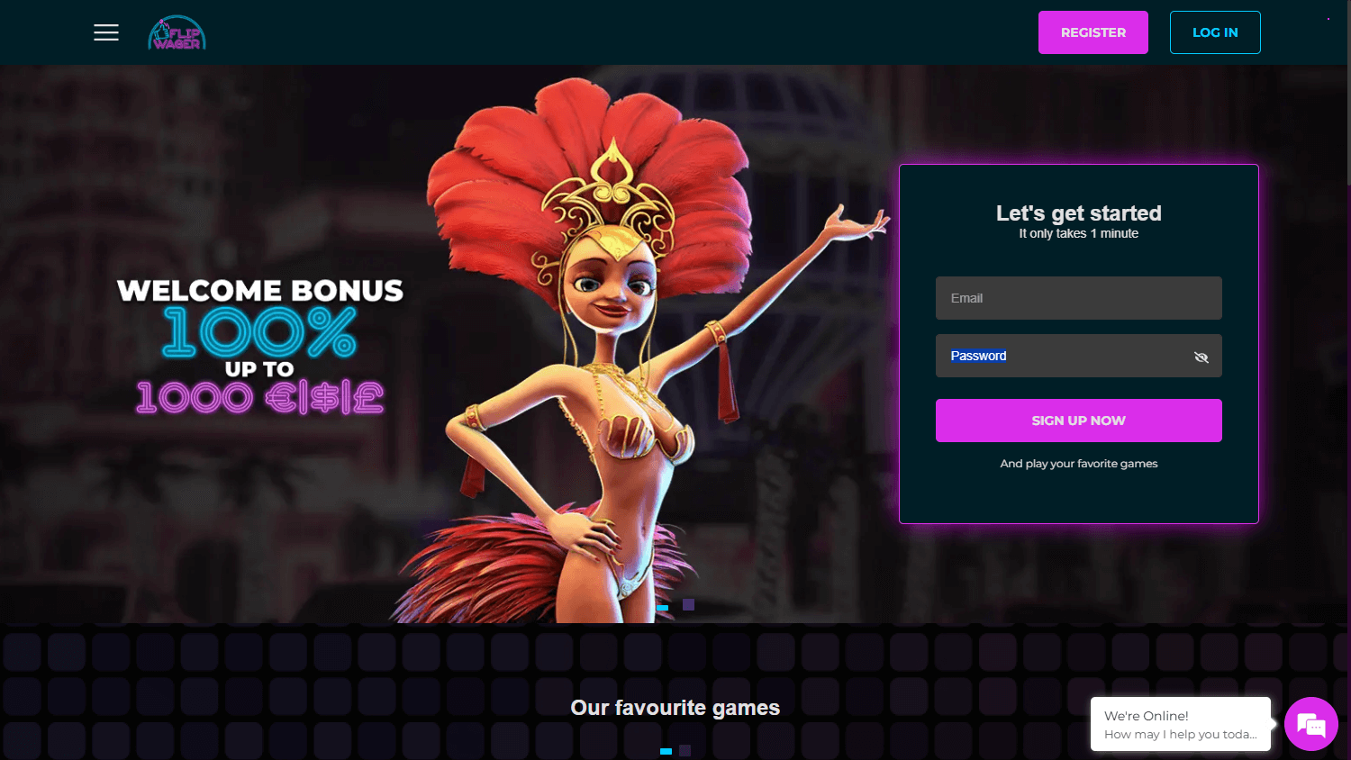 flipwager_casino_homepage_desktop