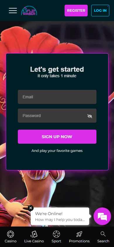 flipwager_casino_homepage_mobile