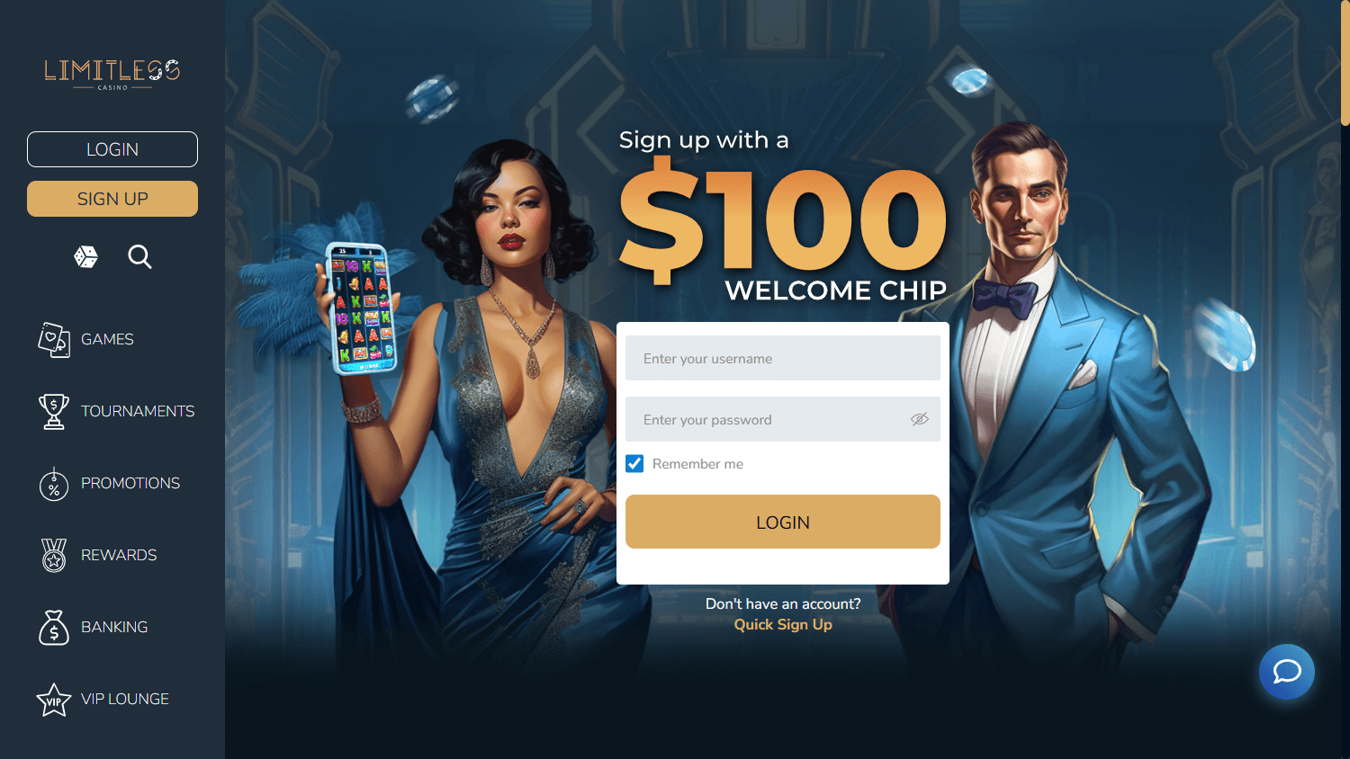 limitless_casino_homepage_desktop